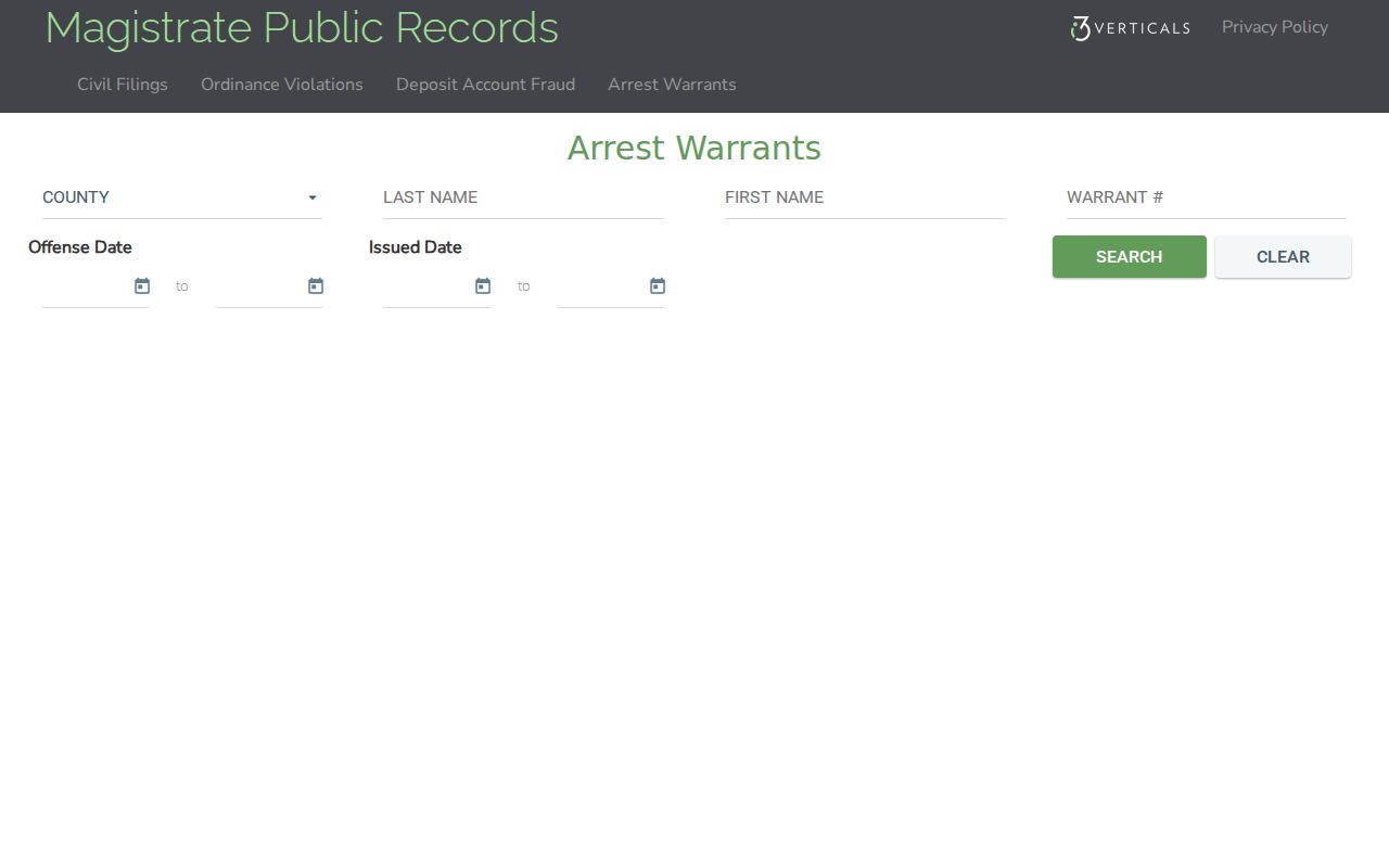 Butts County warrant check search form